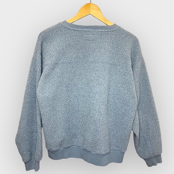 Everlane Renew Sherpa Crew Neck Sweatshirt Blue Size Large - Picture 4 of 6